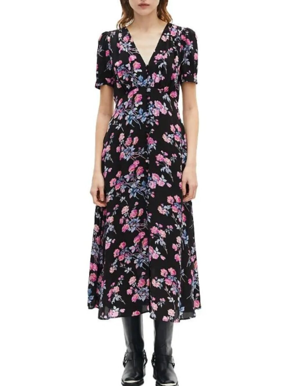 The Kooples FROB30093K Floral Print Dress Size 0/XS NWT